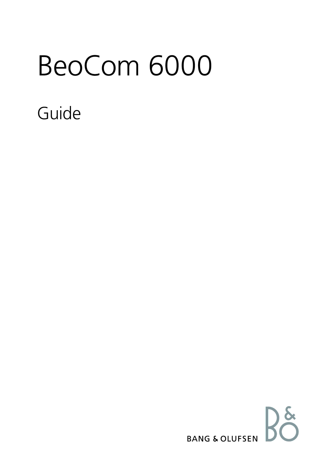 Bang & Olufsen Beocom 6000 manual BeoCom 6000 